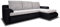 Ecksofa Santi - Polsterecke L-Form, Schlafsofa mit Bettkasten, Couchgarnitur mit Schlaffunktion, Couch, Sofa, Sofagarnitur (Schwarz + Silber (Madryt 1100 + Berlin 10), Ecksofa Rechts)