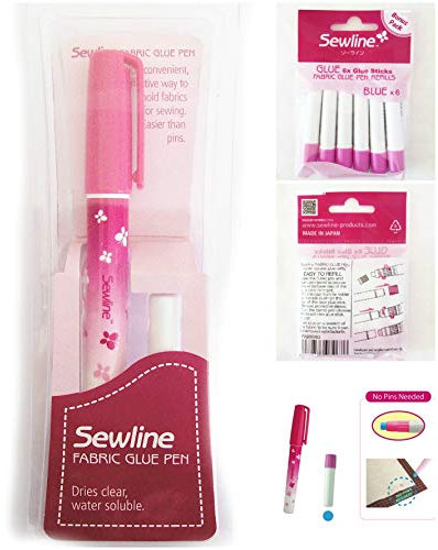 Sewline Stoff-Klebestift Plus Nachfüllpackung (blau), EPP, keine Nadeln, trocknet klar, zum Nähen und für Papier