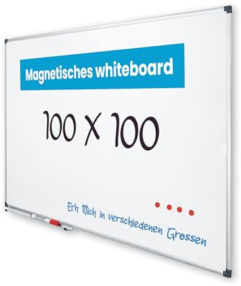 Vivol Eco Magnetic Whiteboard 100x100 | Aluminium Rahmen | Magnettafel Whiteboardwand Magnetwand | Stiftablage | 8 Größen | Magnetisch und Beschreibbar