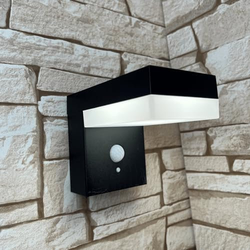 Applique extérieure Solaire Venus noire design avec détecteur de mouvements - 3 modes d'éclairage 75 à 600 lumens - Batterie interchangeable - Installation rapide