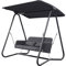 Acamp Sun Hollywoodschaukel 2-Sitzer wetterfest | Bequeme Polster mit 8 cm Dicker Quick-Dry Schaumfüllung | Schaukel mit Sonnen-Dach | Moderne Gartenschaukel für Erwachsene & Kinder in Anthrazit
