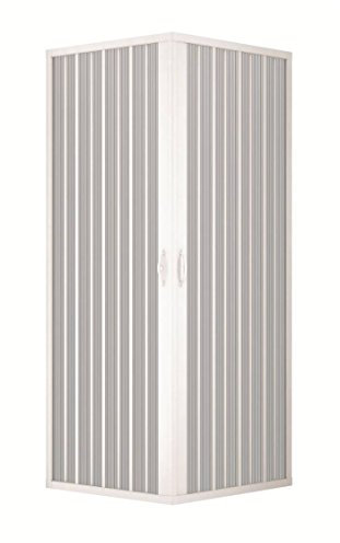 Easy Kit - Duschkabine mit 2 Duschkabinen, 100 x 100 cm, Höhe 185 cm, PVC, weiß, Ecköffnung