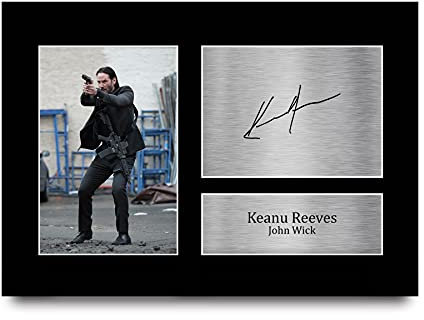 HWC Trading A4 Keanu Reeves John Wick Geschenke Gedruckt, Signiert Autogramm Bild Für Film-Erinnerungsstücke-Fans - A4 Eingerahmt