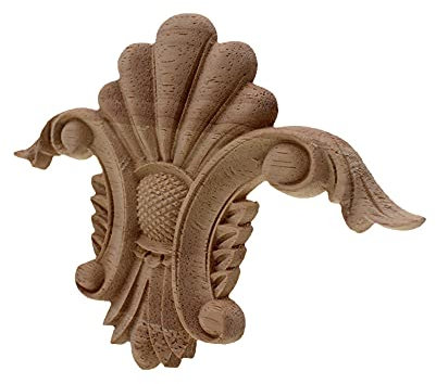 Dekoration Vintage Home Garden Dekoration Home Accessories Holz Applique geschnitzte Blume Dekoration Holzfiguren 17 cm x 12 cm XXL