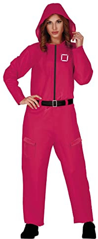 Fiestas Guirca Rotes Gamer Kostüm Damen Fasching, Roter Overall Knasti Kostüm, Sträflingskostüm Damen, Häftling Kostüm Damen, Gefängnis Kostüm Karneval, Prison Costume, Kostüm Gefangener Fasching (S)