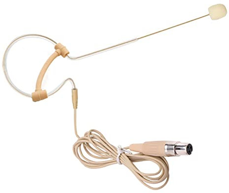 Haoin Single Ear Headset Microphone Earset Headworn Mic Compatible with AKG Wireless System Bodypack Transmitter with 1.2m Cable Windscreen Mini XLR 3 Pin TA3F Plug