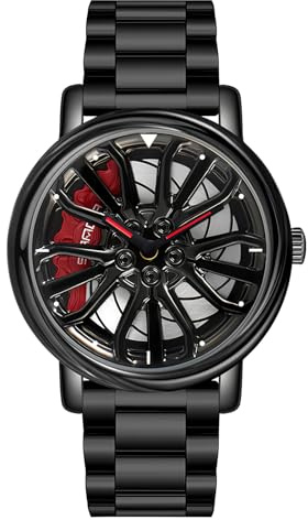 Gosasa Men Racing Watches rotatable Car Rim Wheel hub Design Sports Watches Stainless Steel Waterproof Watch