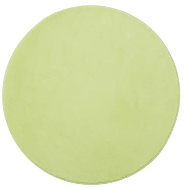Gözze - Premium Rutschfester Runder Badezimmerteppich, RIO, 100% Microfaser, Ø 110 cm - Limone