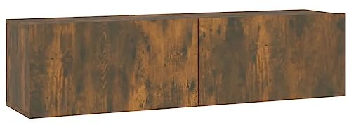 vidaXL TV Wandschrank Schrank Hängeschrank Fernsehschrank Lowboard Fernsehtisch HiFi TV Möbel Wohnzimmer Räuchereiche 120x30x30cm Holzwerkstoff