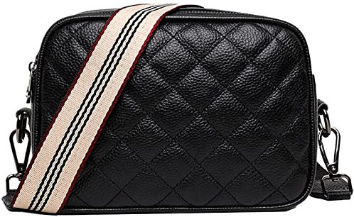 EINYNIUER crossbody bag damen breiter gurt leder brusttasche damen umhängetasche damen bauchtasche stylisch elegant handtasche Kleine mit Reißverschluss und Abnehmbar Schultergurt Schwarz