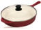 Mahlzeit Sartén Esmaltada Redonda de Hierro Fundido con Tapa | Ø 29,5 cm | Sartén Parrilla con Dos Picos | Sartén para Barbacoa, Cocinas de Gas, Eléctricas, de Inducción, Borde Alto, Sartenes