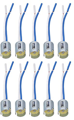 Akozon 10 STÜCKE 1156 Lampenfassungen LED-Blinkerhalter mit 3,5-Zoll-Kabelbaum, DC 12 V, Flexibel, Rostfrei, Hitzebeständig, Metall, Gummi