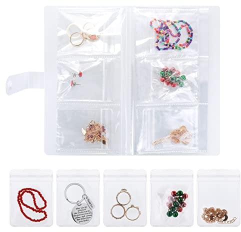 Yolev Jewelry Organizer Travel Earring Case Box Transparent Jewelry Storage Book for Rings, Necklace, Bracelets, Stud, and Earrings