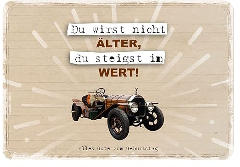 modern times -3er Set Postkarte LUSTIG - Motiv: DU STEIGST IM WERT, Anlass: Geburtstag, Künstler/Verlag Design: Katrin Diekhof, Größe: A6