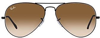 Ray-Ban Sonnenbrille RB3025 AVIATOR LARGE METAL 002/51 Unisex Farbe Schwarz Glas Braun Größe 55 mm