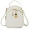 VX VONXURY Rucksack Damen Klein, Mini Rucksack Elegant, Pu Leder 2 in 1 Reiserucksack mit Abnehmbarem Riemen für Reisen Arbeit Freizeit Schule (Beige)