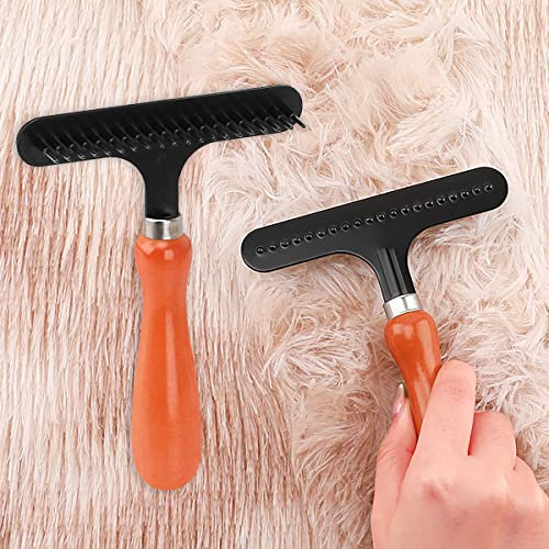 Râteau de toilettage portable pour tapis, correcteur de tapis, râteau de nettoyage pour tapis, râteau à poils longs (11 x 15 cm, 1 pièce)