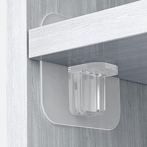 ShnminEU 20 pezzi supporti mensole armadio autoadesiva trasparente 7 x 7 cm Pratico supporto per ripiano senza fori Portata massima 15 kg ideale per scaffali, armadi e armadi