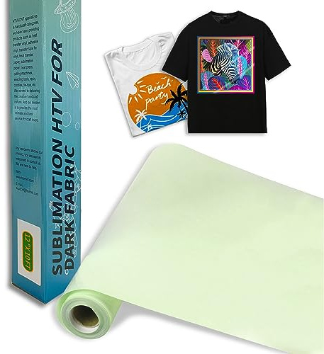 HTVRONT Glänzendes Sublimationvinyl, 30.5x300.5cm | Für Dunkle/Helle Stoffe, Für T-Shirts, Funktioniert mit Sublimationspapier, Funktioniert mit Sublimationstinte