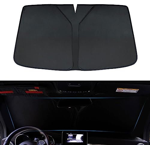 SUROK Parasol de Parabrisas Delantero para Mazda CX-3 2016-2019, Plegable Lunas Delanteras Cortina Reflectante Anti UV Ventana Delantera Cubierta Protectora Mantiene VehíCulo Fresco,Black