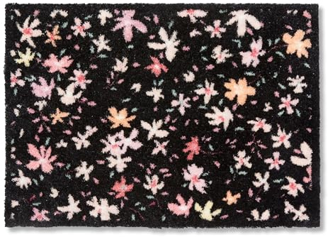 Astra Flauschige Sauberlaufmatte weich - Pure & Soft - Blümchen 50 x 70 cm - Waschbarer Küchenteppich innen - Türmatte strapazierfähig - Teppich läufer