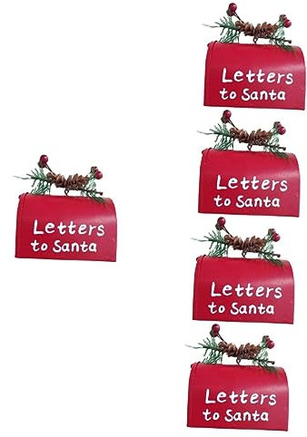 Uonlytech 5 Stücke Haltbarkeit Weihnachtsbäume Lametta Miniweihnachtsbaum Briefkastenanhänger Weihnachtsbaumanhänger Eisenbriefkasten
