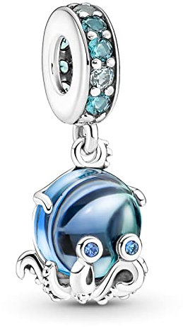 Rimgoris 925 Sterling Silber Charm für Frauen Armbänder Halskette Ozean Oktopus Blau Edelstein Dangle Charm Geschenk