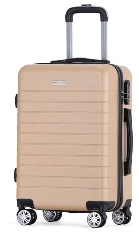 VERTICAL STUDIO 20 Handgepäck Koffer, abschließbarer Hartschalen-Trolley. Reisegepäck, Bordgepäck (H×B×T): 54 cm × 38 cm × 21 cm, für Flugzeugreisen (Sundsvall Gold)