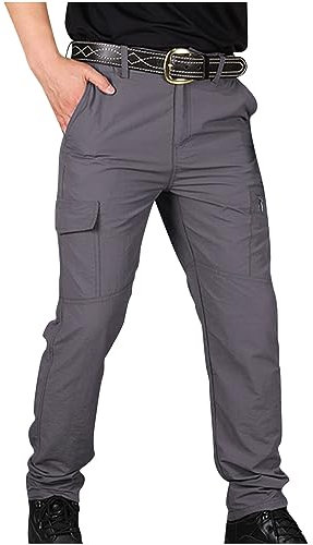 Pantalon de Travail Homme Pas Cher Pantalon Cargo Confortable et Résistante Salopette à Taille Élastique à Séchage Rapide, pour Sports de Plein Air, Alpinisme, Pantalon Imperméable Multi-Poches