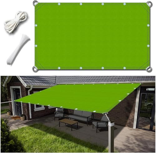 Sonnensegel Balkon UV Schutz Wasserundurchlässiges Sichtschutz Seitenschutz Balkon TerrassenüBerdachung für Schwimmbad Terrassendach(3x9m, Gras-grün)