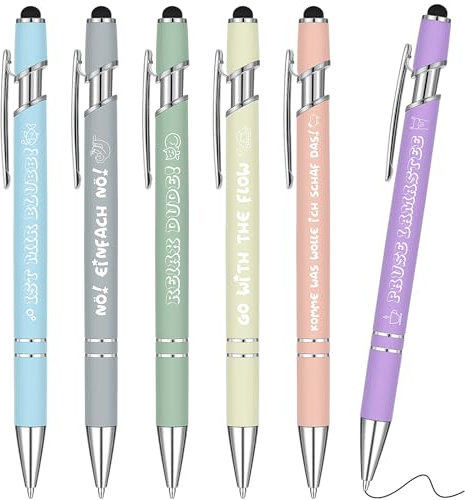Dianelhall 6 Lustige Kugelschreiber Einziehbarer Kugelschreiber Druckkugelschreiber Kollegen Eingabestift Metall Motivation Stift Kugelschreiber Für Schreibtisch Rabschiedsgeschenk Für Kollegen Lehrer