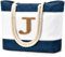 oscaurt Strandtasche Groß Tote Taschen Damen Bag Shopper Reisetasche Wasserdicht Weekender Strandtasche XXL Familie Faltbare Umhängetasche Sporttasche Geschenke für Frauen (J, Dunkelblau)
