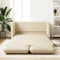 Willood Bodensofa mit Schlaffunktion Creme 112x174x55 cm Stoff