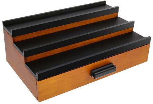 Guniata Cologne Organizer,Wooden Cologne Stand,Perfume Rack Organiser with Concealed Storage Space,Cosmetic Organisers for Home Bedroom,A Great Gift Idea (A)