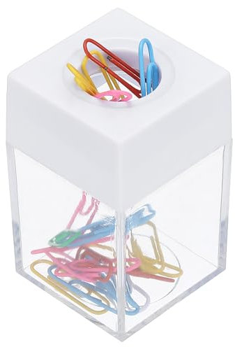 PATIKIL Magnetischer Papierclip-Halter-Spender, Große Kapazität Papierclip-Organisatoren mit magnetischem Deckel für Schreibtischbedarf, Büro, Klassenzimmer, Zuhause, Weiß