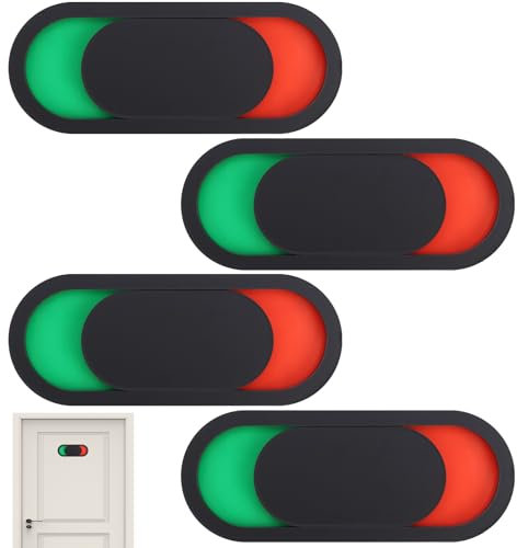 4 piezas placa ocupada, placa de inodoro ocupada libre, deslizador libre, para el hogar, oficina, inodoro, baño, hotel, sala de conferencias, cartel para puerta de bricolaje (negro)