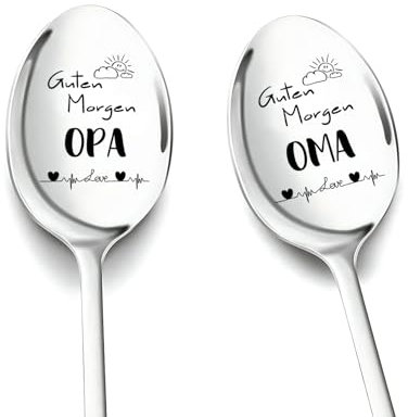 Geschenke für Oma und Opa,2 Stück Kaffeelöffel mit Gravur Geschenk für Beste Oma und Opa zum Geburtstag Ostern Geburtstagsgeschenk Vatertagsgeschenk Personalisiert für Großeltern