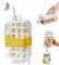 Shyllin Botella de Cubitos de Hielo, Ice Cube Tray, con Tapa y Pajita, Puede Beber Directamente, FáCil de Transportar, Ice Bottle Cup, Ideal Para Zumos, Café, Whisky y Bebidas (A, Blanco)