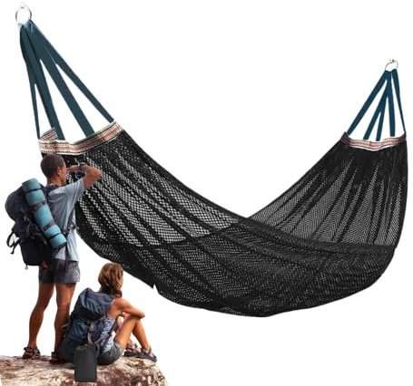 Hamacas De Camping para Adultos - Hamacas De Malla para Árboles Al Aire Libre,Capacidad Máxima 200 Kg para Playa Camping Jardín Meditación Viaje Senderismo