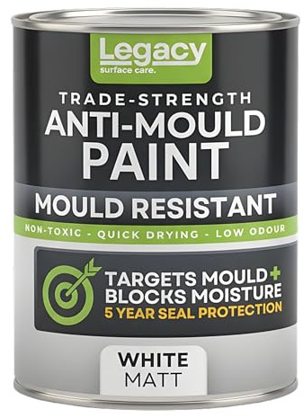 Mifica Anti Mould Paint 5L for Bathrooms & Kitchens – Mould Resistant White Emulsion – Stops Black Mould, Damp & Condensation | Long-Lasting Protection | Matt White Finish (5 Litre)