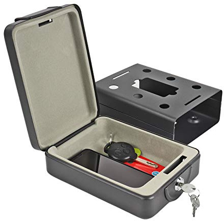 Mobilsafe Stahlsafe | 1,7Kg | inkl Halterung | 2 Schlüssel | Safe