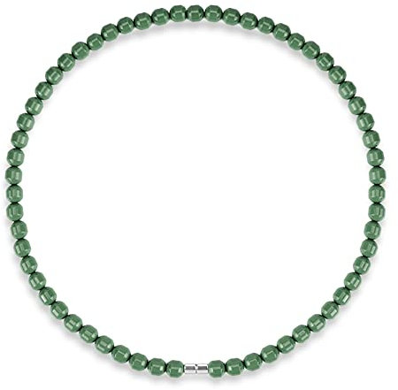 Power Ionics Elegante Unisex Turmalin Perlenkette 8mm, 48cm Halskette für Damen und Herren in Grün, mit Magnetverschluss, Schmuck Geschenkbeutel inklusive