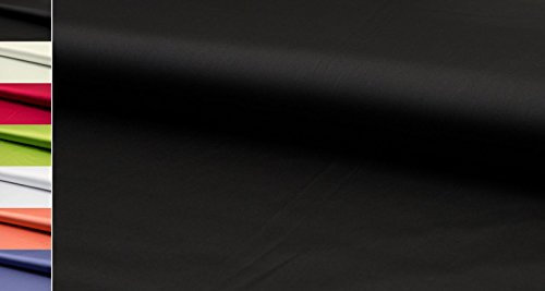 StoffBook STRETCHSATIN -SEIDIGER Griff- Stretch Satin Stoff Stoffe METERWARE, D400 (Schwarz)