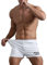 Muscle Alive Sporthose Herren Kurz Fitnessstudio Bodybuilding Turnhose Baumwolle Laufshorts Weiß XXL