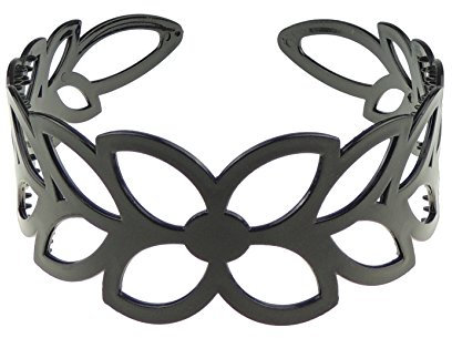 Glamour Girlz Small Head Serre-tête large pour femme et fille Motif fleur Noir