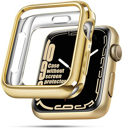 top4cus 40 mm Abdeckung, umweltfreundlich, weich, flexibel, TPU, kratzfest, leicht, schützend, 40 mm, kompatibel mit Apple Watch Serie 7, Serie 6/SE/5/4, Serie 3/2/1 – Gold