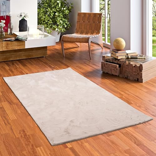 Pergamon Luxus Super Soft Fellteppich Plush Beige in 7 Größen
