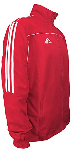 adidas Combat Sports Trainingsjacke, 3 Streifen, 100% Polyester, langärmelig, Rot / Weiß, Größe L