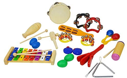 A-Star 21 Piece Percussion Kit with Storage Tub, Mini Band Percussion Set