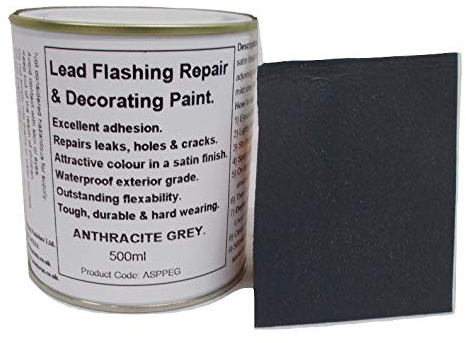 1 x 500ml Anthracite - Dark Grey. Lead Flashing - Roof Repair And Decorative Paint.